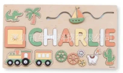 Custom Personalized Name Puzzle for Kids Baby Birthday Gifts Montessori Wooden Toddler Puzzles Board Educational Learning Toys
