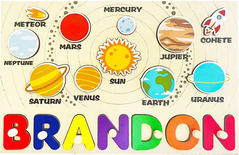 Custom Personalized Name Puzzle for Kids Baby Birthday Gifts Montessori Wooden Toddler Puzzles Board Educational Learning Toys