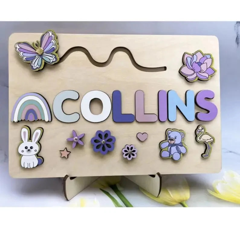 Custom Personalized Name Puzzle for Kids Baby Birthday Gifts Montessori Wooden Toddler Puzzles Board Educational Learning Toys