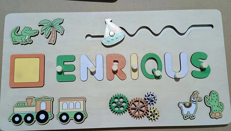 Custom Personalized Name Puzzle for Kids Baby Birthday Gifts Montessori Wooden Toddler Puzzles Board Educational Learning Toys