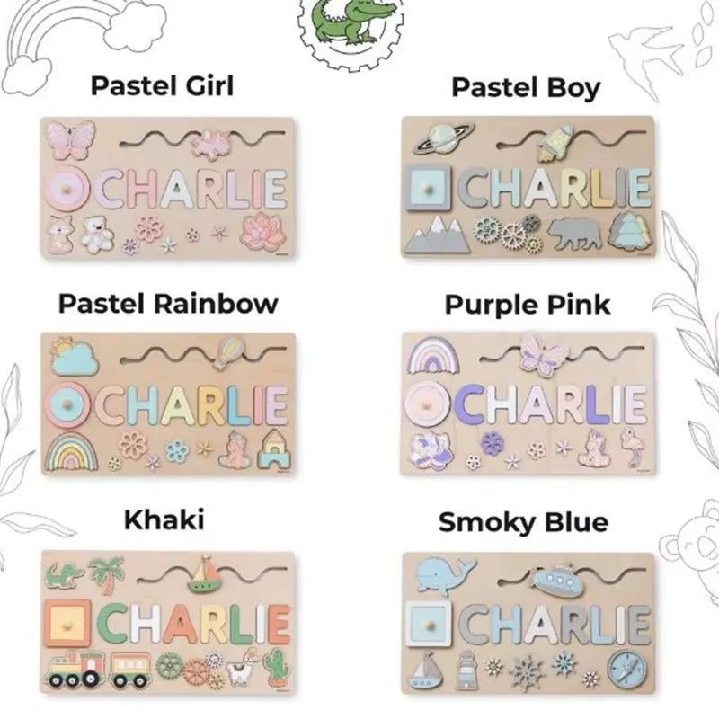 Custom Personalized Name Puzzle for Kids Baby Birthday Gifts Montessori Wooden Toddler Puzzles Board Educational Learning Toys