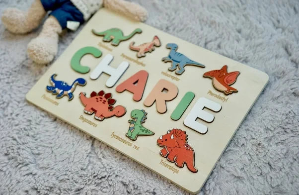Custom Personalized Name Puzzle for Kids Baby Birthday Gifts Montessori Wooden Toddler Puzzles Board Educational Learning Toys