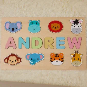 Custom Personalized Name Puzzle for Kids Baby Birthday Gifts Montessori Wooden Toddler Puzzles Board Educational Learning Toys
