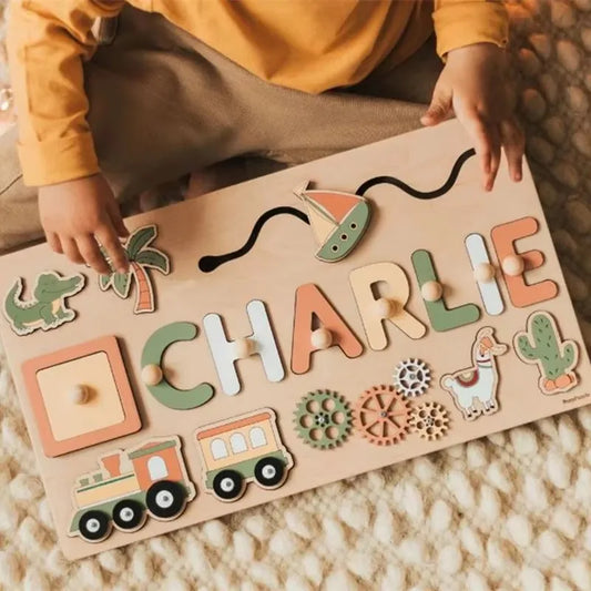 Custom Personalized Name Puzzle for Kids Baby Birthday Gifts Montessori Wooden Toddler Puzzles Board Educational Learning Toys