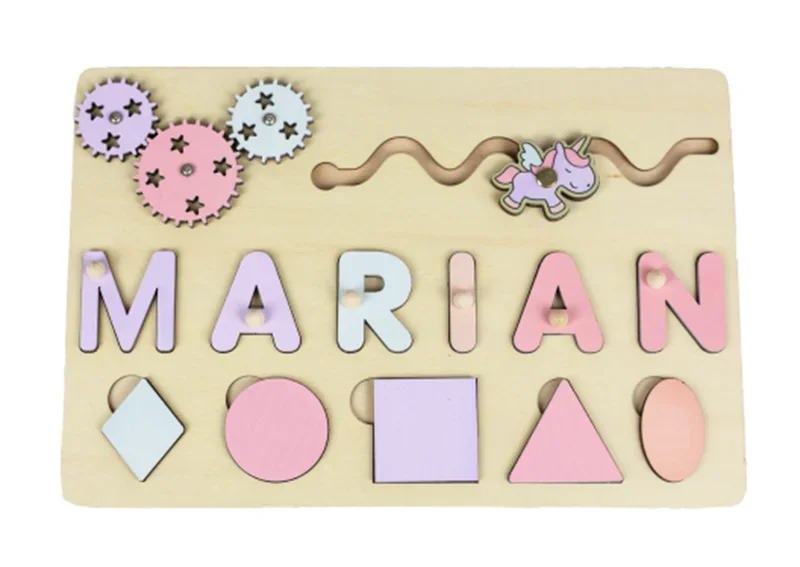 Custom Personalized Name Puzzle for Kids Baby Birthday Gifts Montessori Wooden Toddler Puzzles Board Educational Learning Toys