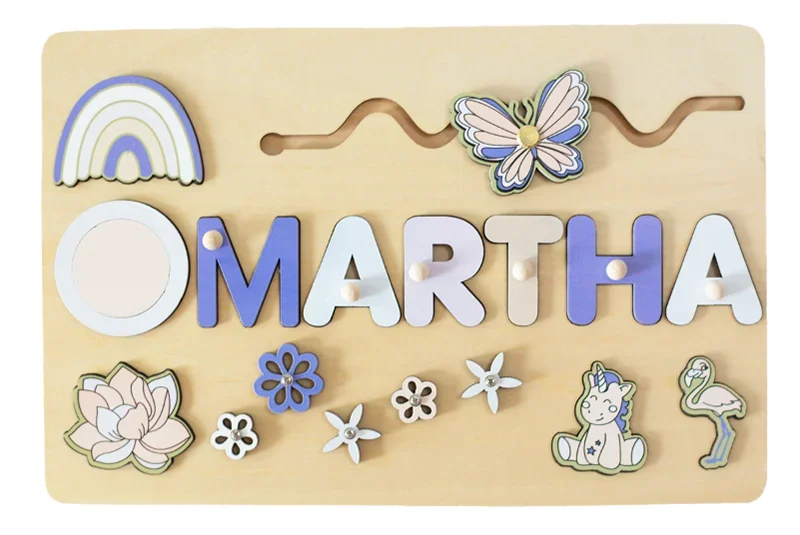 Custom Personalized Name Puzzle for Kids Baby Birthday Gifts Montessori Wooden Toddler Puzzles Board Educational Learning Toys