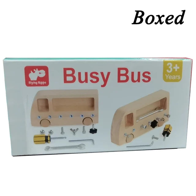 Montessori  Busy Board Toy Simulation Fire Truck Twist Screw Bolt Set Basic Skills Learning Teaching Aids Education Toys For Kid