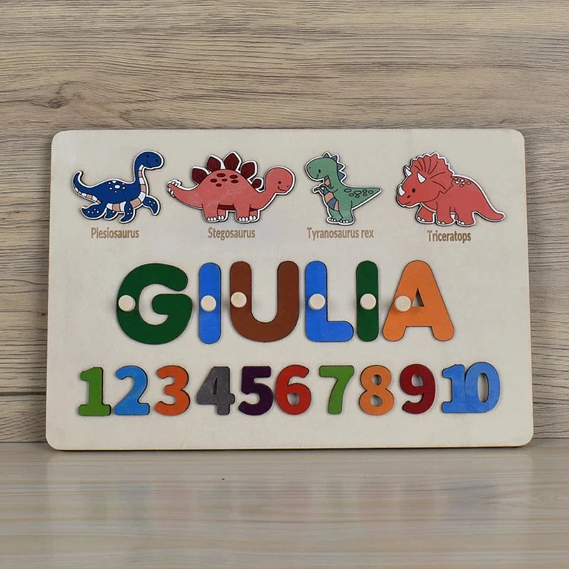Custom Personalized Name Puzzle for Kids Baby Birthday Gifts Montessori Wooden Toddler Puzzles Board Educational Learning Toys