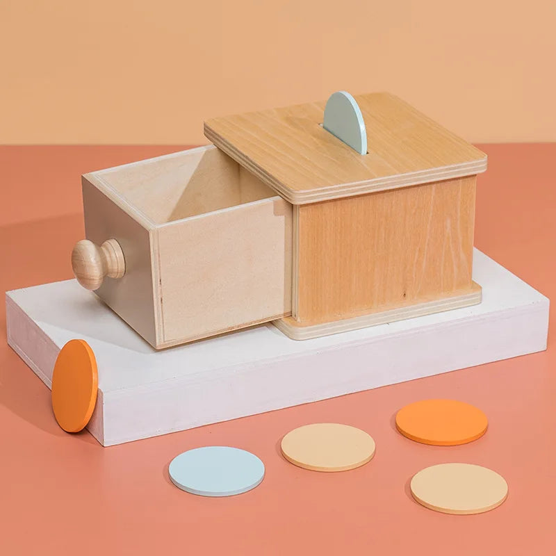 Montessori Baby Early Learning Toys Chroma Wooden Practice Color Shape Cognition Match Round Rectangular Box Sensory Toys Gifts