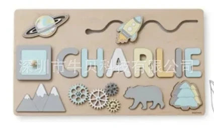 Custom Personalized Name Puzzle for Kids Baby Birthday Gifts Montessori Wooden Toddler Puzzles Board Educational Learning Toys