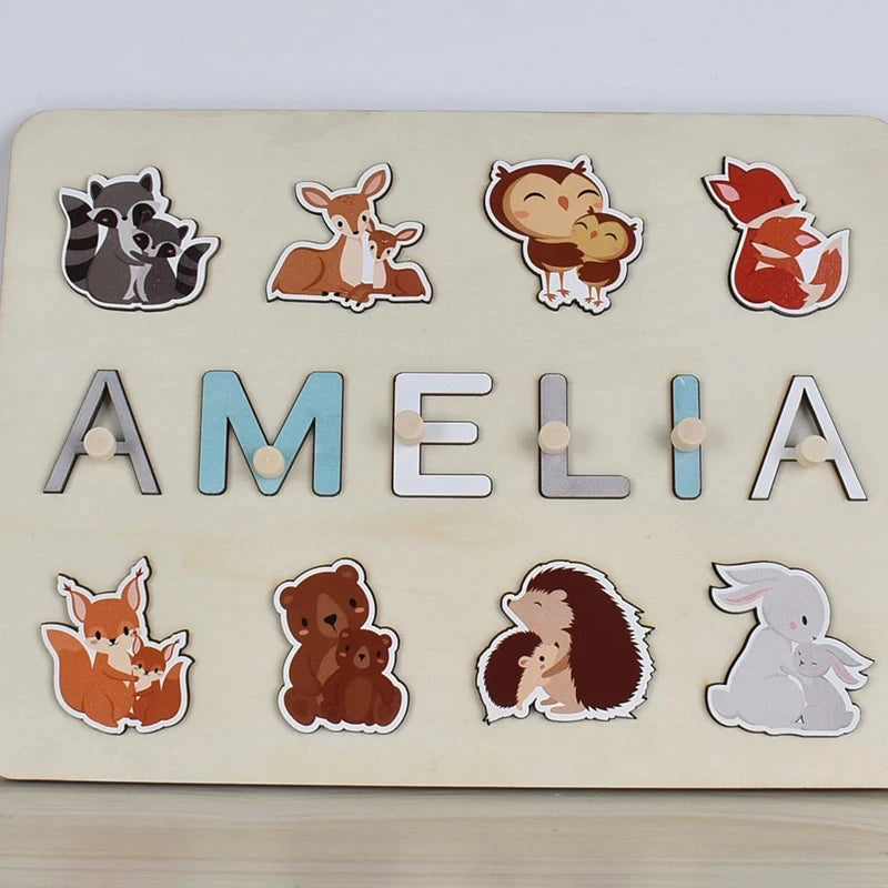 Custom Personalized Name Puzzle for Kids Baby Birthday Gifts Montessori Wooden Toddler Puzzles Board Educational Learning Toys