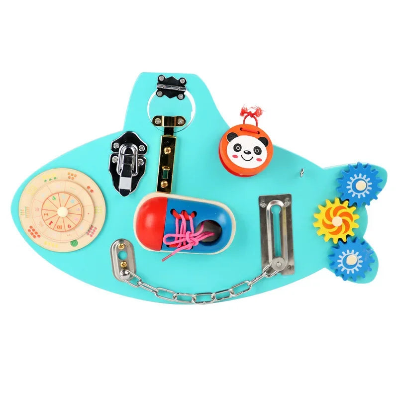 For 1-3-5-7 Years Busy Board Wooden Montessori Intelligence Toddlers Toys Activity Learning Game Kids Baby Child BusyBoard Gifts
