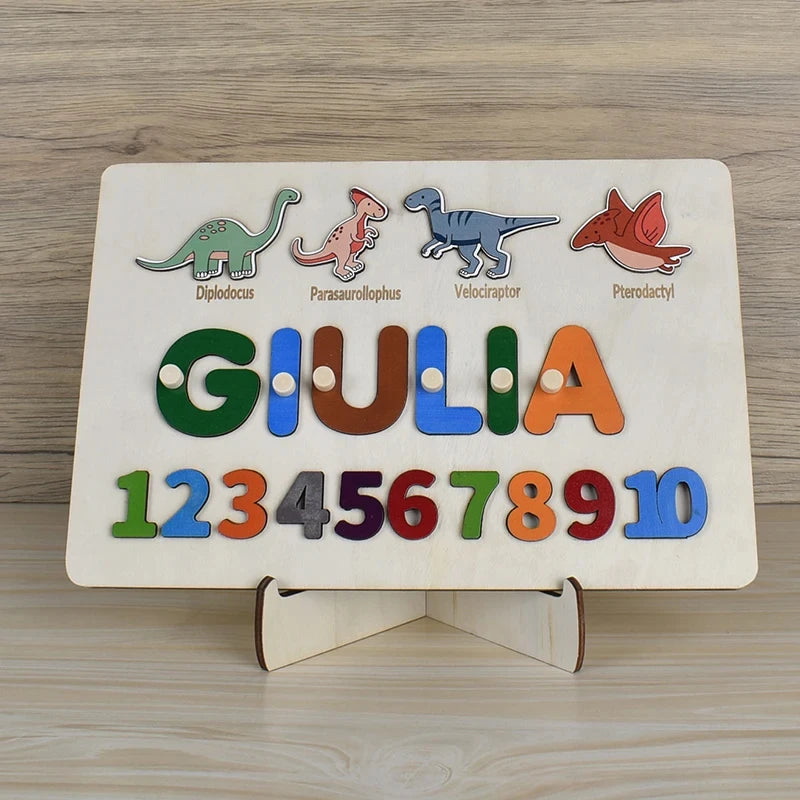 Custom Personalized Name Puzzle for Kids Baby Birthday Gifts Montessori Wooden Toddler Puzzles Board Educational Learning Toys