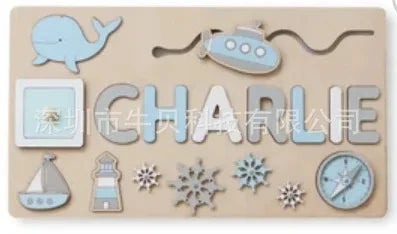 Custom Personalized Name Puzzle for Kids Baby Birthday Gifts Montessori Wooden Toddler Puzzles Board Educational Learning Toys