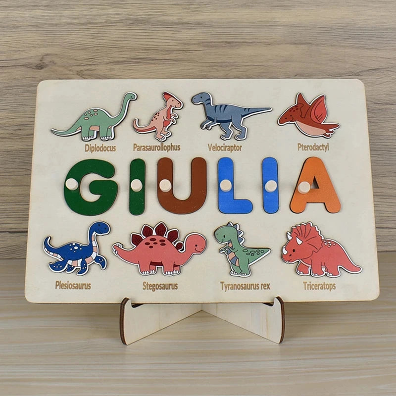 Custom Personalized Name Puzzle for Kids Baby Birthday Gifts Montessori Wooden Toddler Puzzles Board Educational Learning Toys