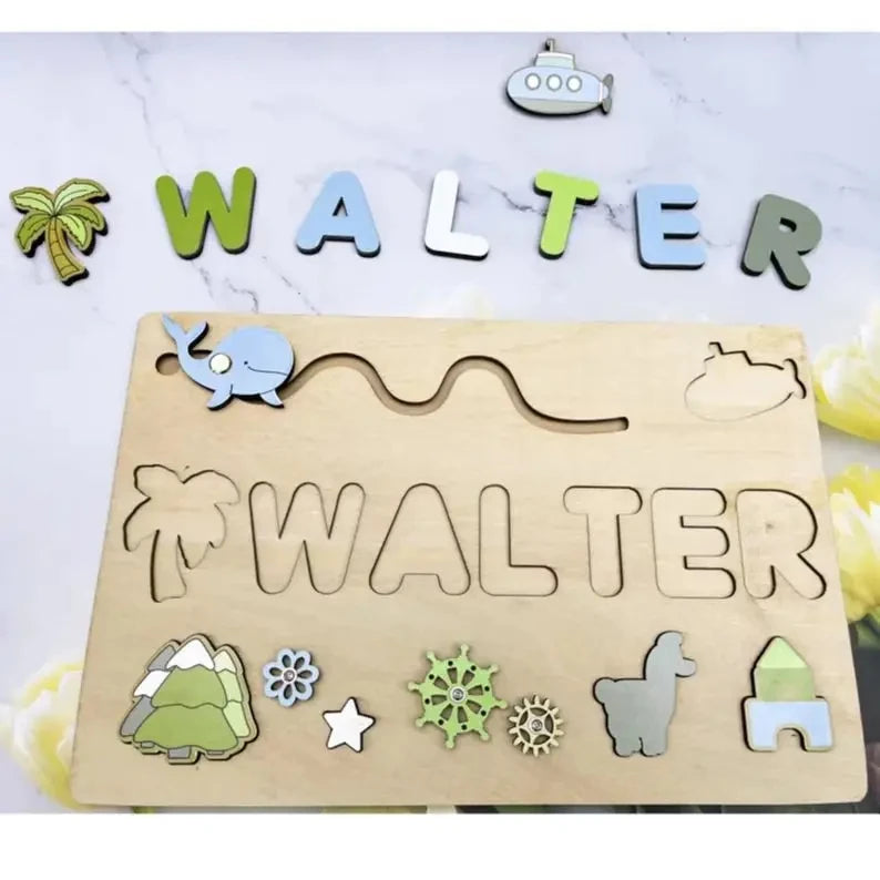 Custom Personalized Name Puzzle for Kids Baby Birthday Gifts Montessori Wooden Toddler Puzzles Board Educational Learning Toys
