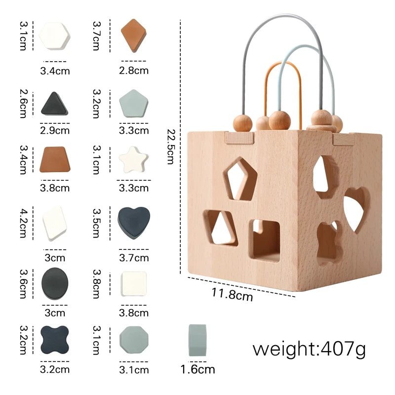 Five-in-one Wooden Multifunctional Baby Toys Exercise Children's hand-eye Coordination Logic Imagination Space Montessorri Toys