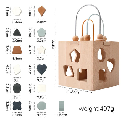 Five-in-one Wooden Multifunctional Baby Toys Exercise Children's hand-eye Coordination Logic Imagination Space Montessorri Toys