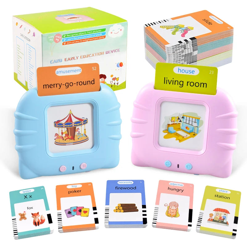 Educational Kid Learning English Toy Talking Word Flash Card Machine Kindergarten English Electronic Book Toddler Reading Gadget