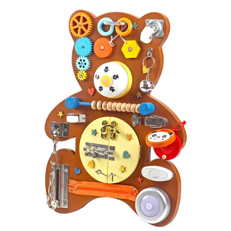 For 1-3-5-7 Years Busy Board Wooden Montessori Intelligence Toddlers Toys Activity Learning Game Kids Baby Child BusyBoard Gifts