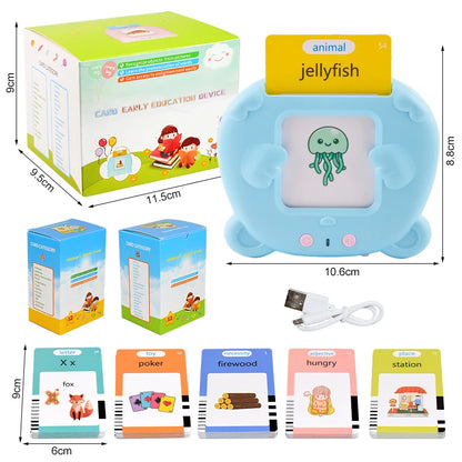 Educational Kid Learning English Toy Talking Word Flash Card Machine Kindergarten English Electronic Book Toddler Reading Gadget