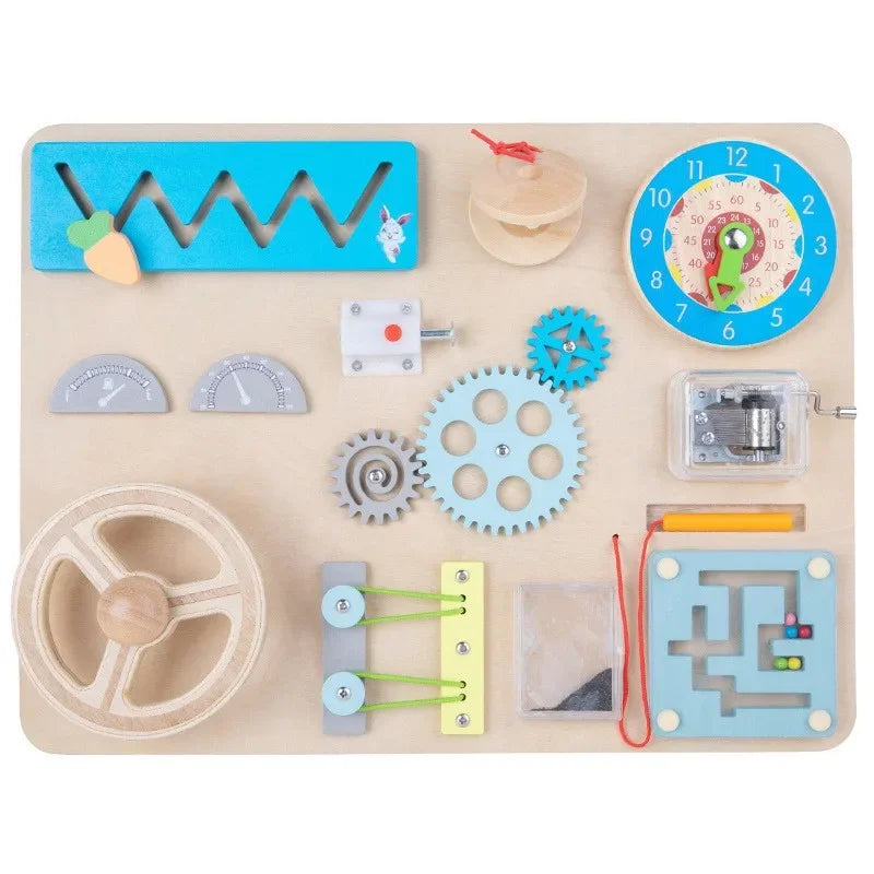 For 1-3-5-7 Years Busy Board Wooden Montessori Intelligence Toddlers Toys Activity Learning Game Kids Baby Child BusyBoard Gifts