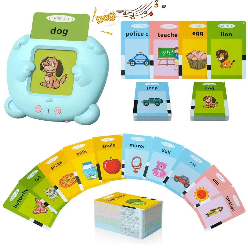 Educational Kid Learning English Toy Talking Word Flash Card Machine Kindergarten English Electronic Book Toddler Reading Gadget