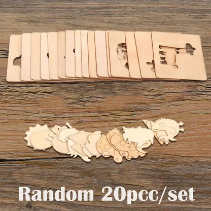 20pcs Montessori Kids Drawing Toys Wooden DIY Painting Stencils Template Craft Toys Puzzle Educational Toys for Children Gifts