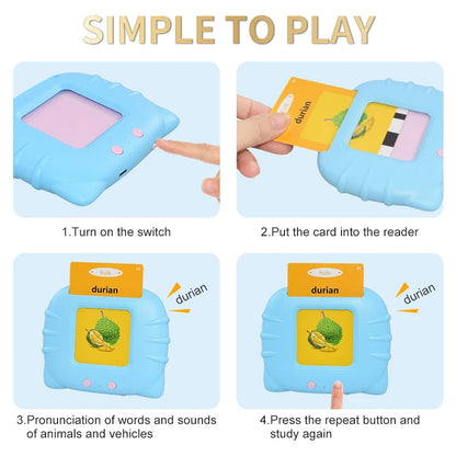 Educational Kid Learning English Toy Talking Word Flash Card Machine Kindergarten English Electronic Book Toddler Reading Gadget