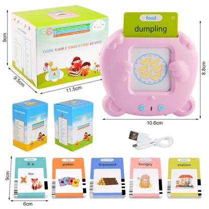 Educational Kid Learning English Toy Talking Word Flash Card Machine Kindergarten English Electronic Book Toddler Reading Gadget