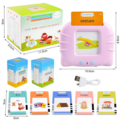 Educational Kid Learning English Toy Talking Word Flash Card Machine Kindergarten English Electronic Book Toddler Reading Gadget