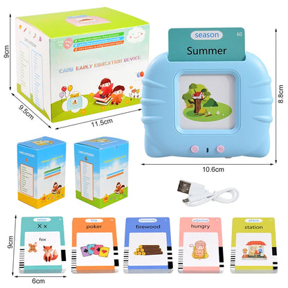 Educational Kid Learning English Toy Talking Word Flash Card Machine Kindergarten English Electronic Book Toddler Reading Gadget